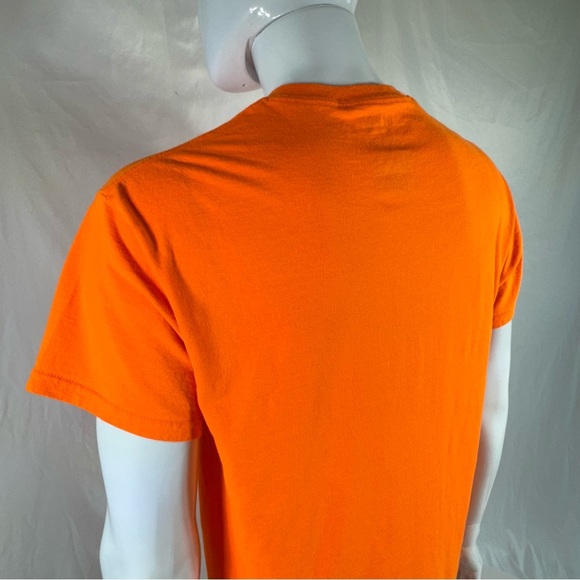 Gildan Dry Blend Men’s Safety Orange Short Sleeve Tee - Picture 4 of 6